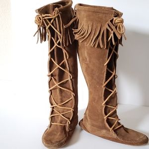 Minnetonka Tall Moccasin Boots